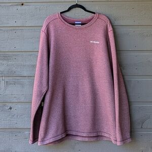 Columbia Men's Ortega Oaks Fleece Crewneck Tee Sweatshirt Size XL Red
